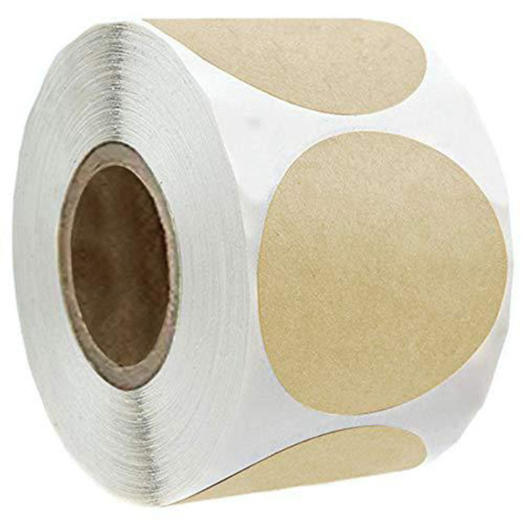 2x500pcs Xmas Christmas  Stickers Roll Label 2-Inch 50mm Natural Kraft Paper Food Date Gift Self-Adhesive Logo