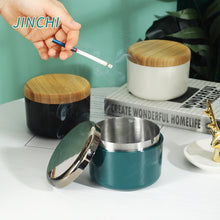 Lade das Bild in den Galerie-Viewer, Ashtray Stainless Steel Ash Tray Nordic Instagram Style  Windproof Stainless Steel s  Lid Ashtray
