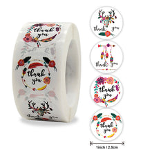 Load image into Gallery viewer, 2xXmas Christmas  Stickers Roll Label 500Pcs/ Thank You   1-Inch 25mm Combination Set
