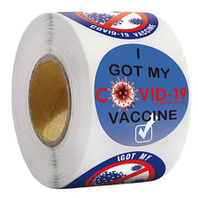 Load image into Gallery viewer, 2x500pcs Xmas Christmas  Stickers Roll Label I Got My Covid-19 Vacuum High Adhesive Waterproof Mark Vaccination

