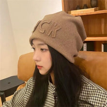 Lade das Bild in den Galerie-Viewer, Warm Winter Knit Beanie Hats  Japanese Style Face-Looking Small Women Internet Celebrity Fleece-Lined Toe Cap Unisex
