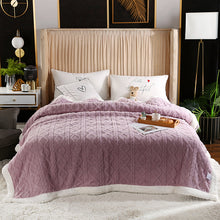 Load image into Gallery viewer, Taffon Cashmere Thickened Autumn and Winter Air Conditioning Blanket Jacquard Comfortable Cotton Velvet Cover Blanket
