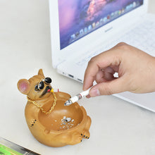 Load image into Gallery viewer, Ashtray Cartoon Cow  Cute Creative Social Dog Prevent Fly Ash Cylinder Resin Crafts Ashtray
