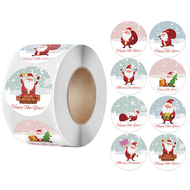 2x500pcs Christmas Xmas Merry Christmas Santa Claus Envelope Packaging Bag Gift Sticker tape