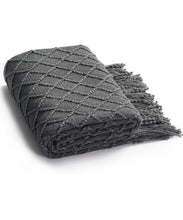 Lade das Bild in den Galerie-Viewer, Diamond Sofa Cover Cover Blanket Bed Blanket Knitted Blanket Air Conditioning Blanket Tassel Nap Blanket Blanket
