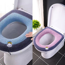 Load image into Gallery viewer, 3pcs Toilet Seat Cover Pads Autumn and Winter Zipper Winter Thicker      Ring
