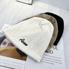 Load image into Gallery viewer, Warm Winter Knit Beanie Hats Letter Printing Mesh Red Thin Pile Style Autumn and Winter Warm Toe Cap Unisex

