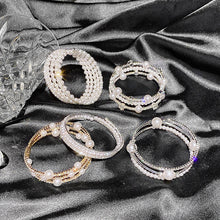 Load image into Gallery viewer, 2PCs Simple Double Layer Pearl Rhinestone Bracelet Christmas Children&#39;s Day Gifts for Girls
