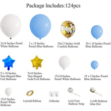 Lade das Bild in den Galerie-Viewer, 124PCs Macaron Blue Pink Balloon Set Five-Pointed Star Birthday Party Wedding Decoration
