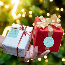 Load image into Gallery viewer, 2x500pcs Christmas Xmas Blue Bronzing Love Heart Thank You Card Stickers Suit tape
