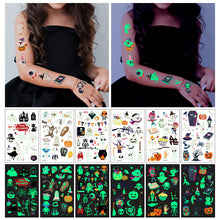 Lade das Bild in den Galerie-Viewer, 20PCs Eco-friendly Non-Toxic Children Cartoon Luminous Tattoo Stickers Halloween Carnival Party
