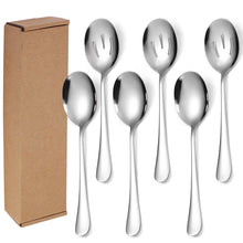 Lade das Bild in den Galerie-Viewer, 304 Stainless Steel Flatware Sets Service Spoon 6 PCs Spoon Public Colander Dish Color Gold
