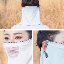 Lade das Bild in den Galerie-Viewer, 2pcs Ice Silk Mesh Sunscreen Veil Scarf Summer Ice Silk Face Mask for Outdoor Cycling
