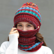 Lade das Bild in den Galerie-Viewer, Warm Winter Knit Beanie Hats Woolen Cap Women's Autumn and Winter Korean Style Outdoor Mask Scarf Unisex
