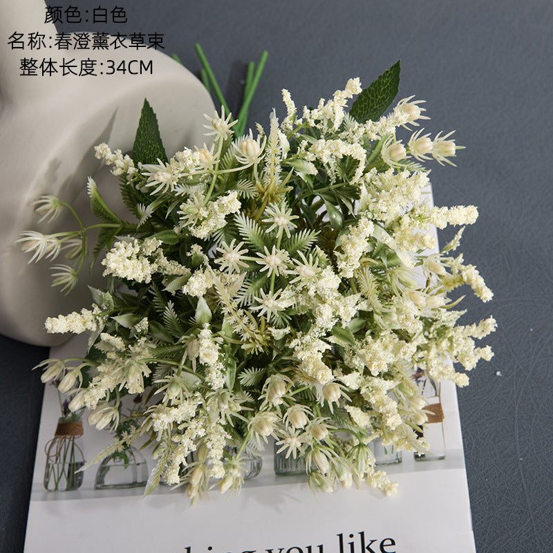 2PCs Lavender Artificial Fake Flower Plants Home Decoration Wedding Bouquet