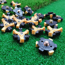 Lade das Bild in den Galerie-Viewer, 20PCs TPR Iron Screw Head Golf Shoe Nails Black Yellow Shoe Stud Sp009
