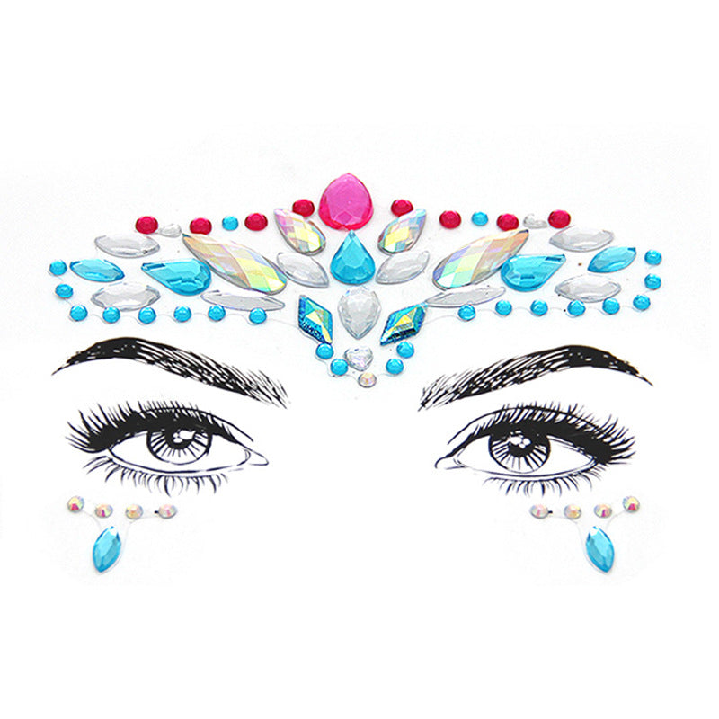 10pcs Face Tattoo 3D Sexy Body Eye Sticker Diamond Makeup Party Face Sticker Woman