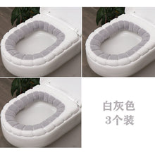 Load image into Gallery viewer, 3pcs Toilet Seat Cover Pads Home    Cushion    Extra Thick Warm  Fleece
