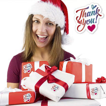 Load image into Gallery viewer, 2x500pcs Christmas Xmas Special-Shaped Red Green Heart Thank You Sticker Adhesive Self-Adhesive Labels tape
