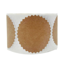 Load image into Gallery viewer, 2x500pcs Christmas Xmas round Serrated Edge 2 Inch Kraft Paper Blank DIY Sticker tape
