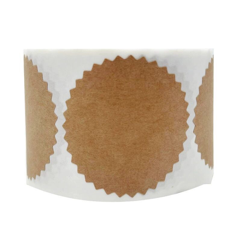 2x500pcs Christmas Xmas round Serrated Edge 2 Inch Kraft Paper Blank DIY Sticker tape