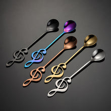 Lade das Bild in den Galerie-Viewer, 304 Stainless Steel Flatware Sets Colorful Music Notes Coffee Spoon Dessert Stirring Spoon
