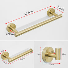 Lade das Bild in den Galerie-Viewer, 304 Stainless Steel Towel Rack Bathroom Storage Rack Tissue Rack Brushed Hook Towel Bar
