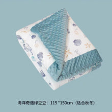Lade das Bild in den Galerie-Viewer, Baby Autumn and Winter Thickening Cover Blanket Baby Quilt Men and Women Baby Blanket Bubble Velvet
