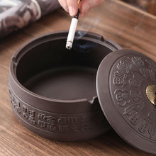 Load image into Gallery viewer, Ashtray Raw Ore Purple Sand Household Retro Creative Ceramic Large Windproof Prevent Fly Ash Lid
