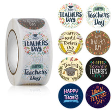 Load image into Gallery viewer, 2x500pcs Christmas Xmas Teachers&#39; Day Stickers Happy Teachers&#39; Day Envelope Gift Bouquet Decoration Label tape
