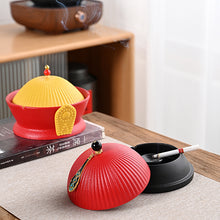 Lade das Bild in den Galerie-Viewer, Ashtray Officer's Cap Creative Trend Home Living Room Lid Prevent Fly Ash Chinese

