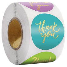 Load image into Gallery viewer, 2x500pcs Christmas Xmas Bronzing Thank You Thank You Gift Letter Seal Sticker Label tape
