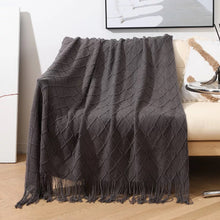 Lade das Bild in den Galerie-Viewer, Diamond Sofa Cover Cover Blanket Bed Blanket Knitted Blanket Air Conditioning Blanket Tassel Nap Blanket Blanket
