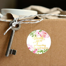 Load image into Gallery viewer, 2x500pcs Xmas Christmas  Stickers Roll Label Bronzing Thank You  Business Gift Sealed
