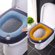 Load image into Gallery viewer, 3pcs Toilet Seat Cover Pads Autumn and Winter Zipper Winter Thicker      Ring
