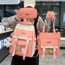Lade das Bild in den Galerie-Viewer, Harajuku Large Capacity Four-Piece Set Middle School Students' Backpack College Students Bag
