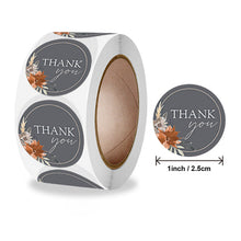 Load image into Gallery viewer, 2x500pcs Xmas Christmas  Stickers Roll Label Gray Floral Thank You Letter Sealing Gift Decoration   Tape
