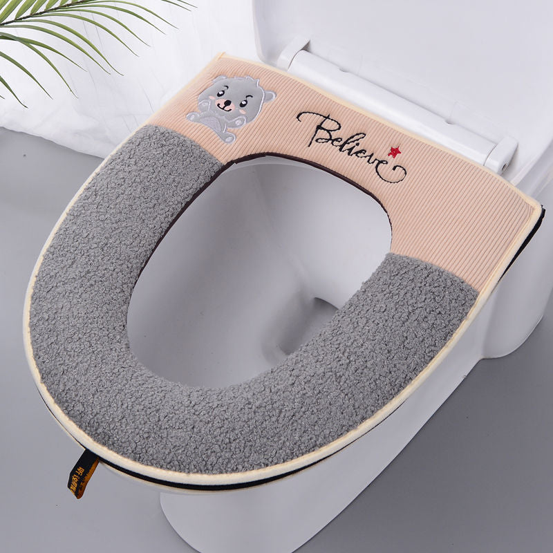 3pcs Toilet Seat Cushion Household Extra Thick B Hle Plush Four Seasons