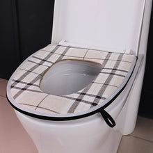 Load image into Gallery viewer, 3pcs Toilet Seat Cover Pads Linen Checks   Ferrule Household Thicker Four Seasons   Cushion

