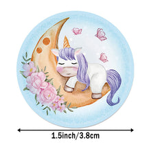Load image into Gallery viewer, 3x500pcs Xmas Christmas Stickers Roll Label 4 Kinds of Rainbow Unicorn Thank You Sealing Gift Decoration
