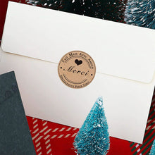 Load image into Gallery viewer, 2x500pcs Christmas Xmas Kraft Paper 25 38 Merci French Thank You Sticker Label tape
