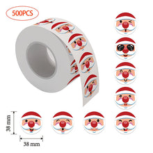 Load image into Gallery viewer, 2x500pcs Christmas Xmas Santa Claus Facial Makeup 2022 New Merry Christmas Sticker Gift Label tape
