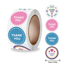 Load image into Gallery viewer, 2x500pcs Xmas Christmas  Stickers Roll Label 4 Design Thank You Love Baking Gift Stick  Paper Adhesive Tape
