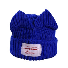 Lade das Bild in den Galerie-Viewer, Warm Winter Knit Beanie Hats New Double-Layer Wool with Ears Internet Celebrity Star Unisex
