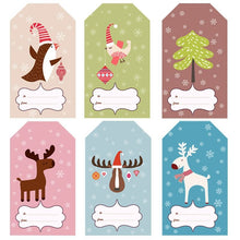 Lade das Bild in den Galerie-Viewer, 250 PCs Shaped 6 Figure Bird Elk Merry Christmas Christmas Stickers Gift Label tape
