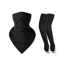 Load image into Gallery viewer, 1 Piece Triangular Binder 1 Pair Sleeves Sunscreen Ice Silk Bandana Set Summer Face Mask
