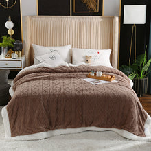 Load image into Gallery viewer, Taffon Cashmere Thickened Autumn and Winter Air Conditioning Blanket Jacquard Comfortable Cotton Velvet Cover Blanket
