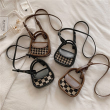 Load image into Gallery viewer, Women Ladies Handbag Ins Mini Chessboard Grid Houndstooth Lipstick Headset Portable Crossbody
