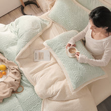 Load image into Gallery viewer, Winter Thickened Double-Layer Shell Velvet Blanket Quilt Cover Flannel Milk Fiber Fleece Cover Blanket
