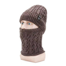 Load image into Gallery viewer, Warm Winter Knit Beanie Hats Cycling Cover Chenille Fleece-Lined Thickened Wool Scarf Unisex
